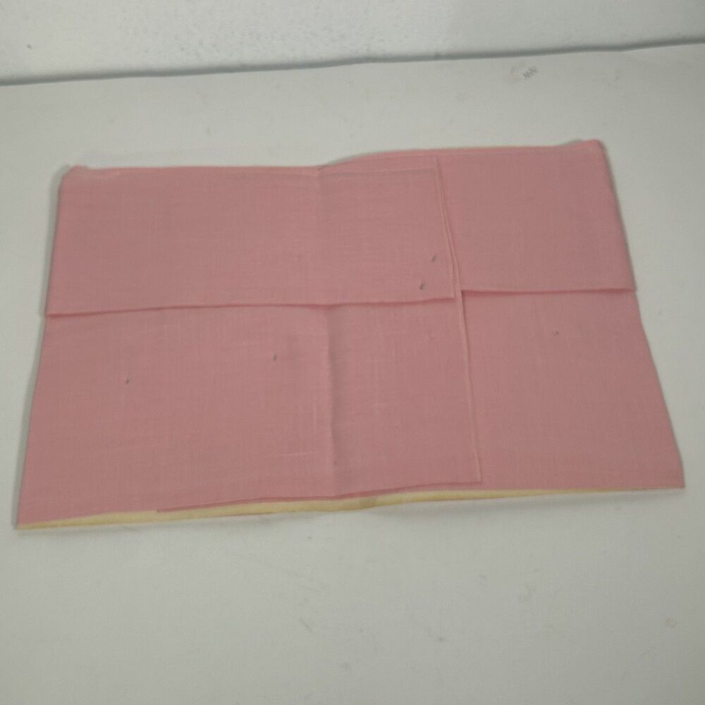 Vintage Tablecloth & 4 Napkins Pink Daisy Flower Applique New Never Used Retro - Picture 4 of 7